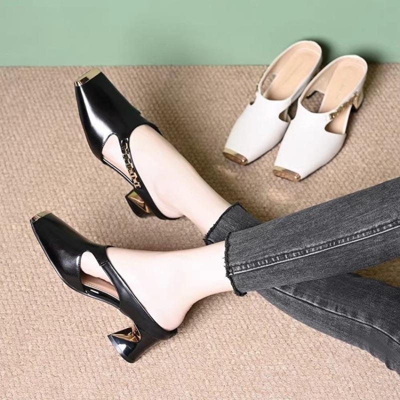 Women Formal Wear For Summer - Women High Heels Slippers Chunky Mules