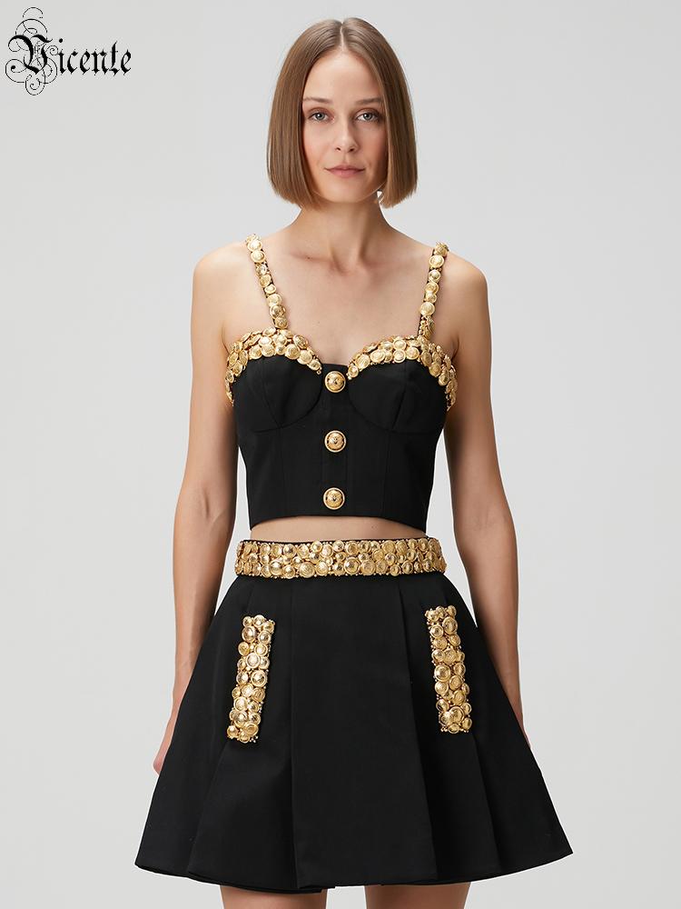Women Formal Wear Outfits - VC Black Two Piece Set Dress