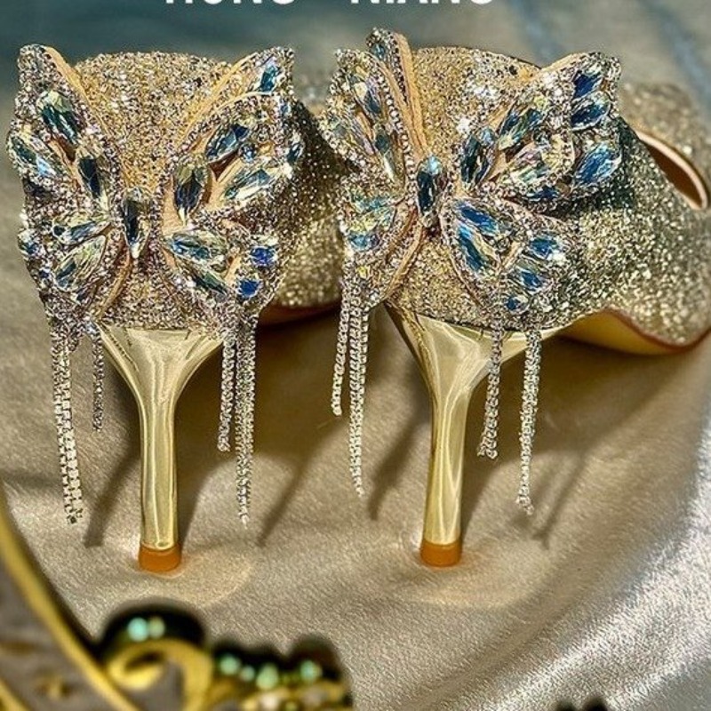Women Formal Wear For Wedding - Rhinestone Bow Stiletto Single Shoes Women's