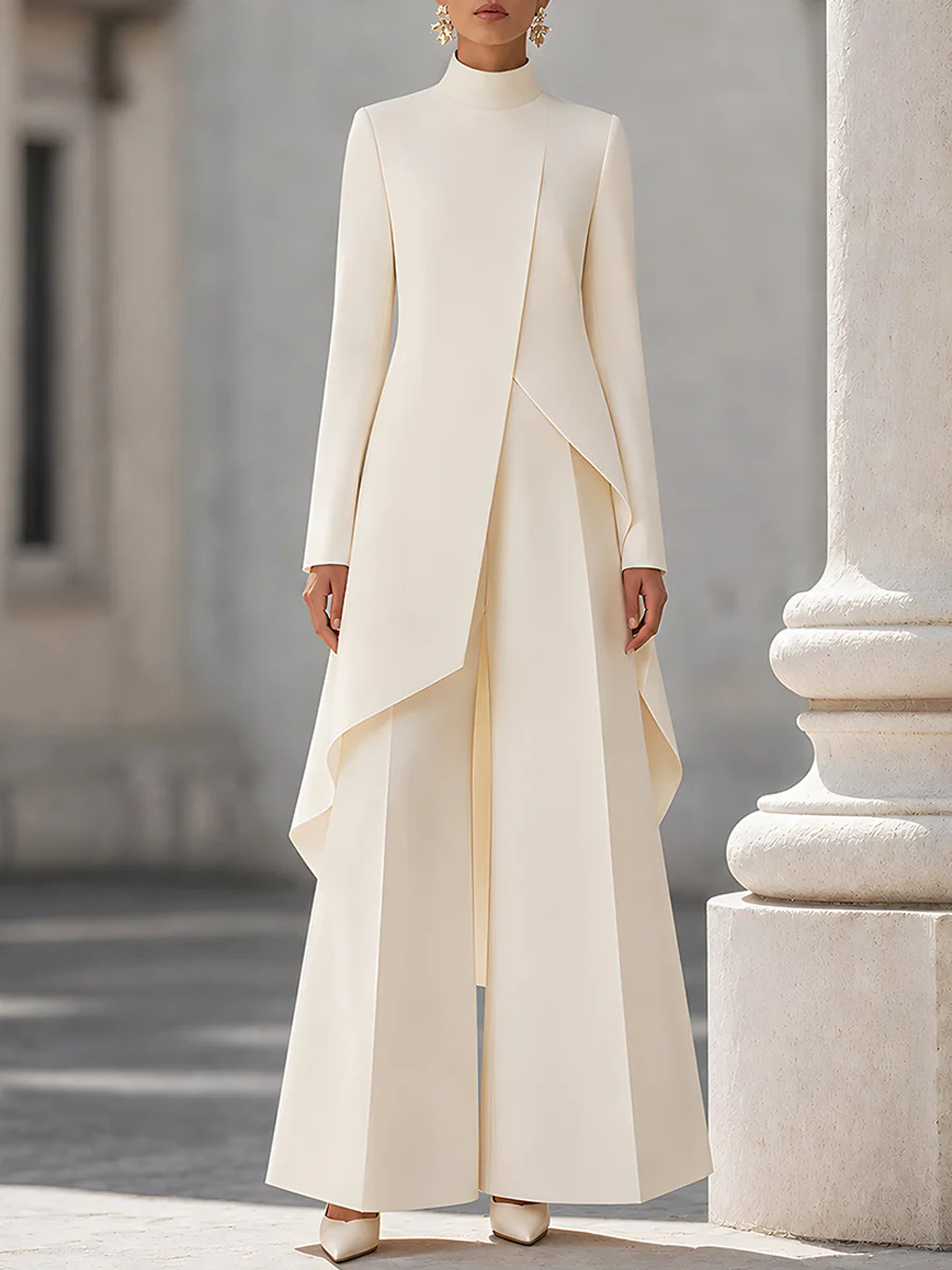 Women'S Formal Wear Suits - Women Two Piece Outfit Mock Neck