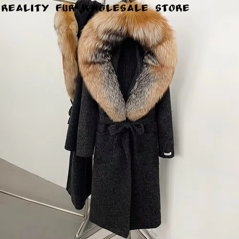 Formal Winter Wear Women Jacket - Women's Wool Coat Long Belted Wool