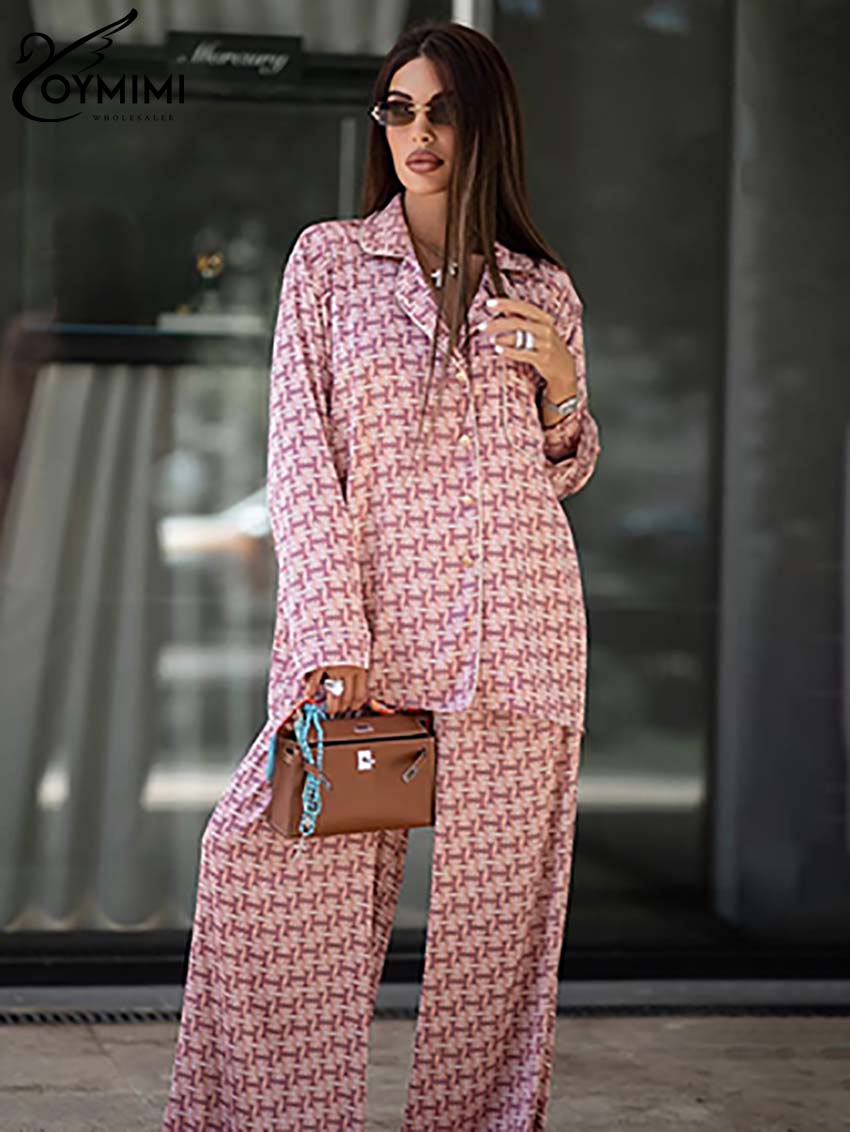 Women'S Formal Wear Suits - Oymimi Fashion Pink Print Women 2