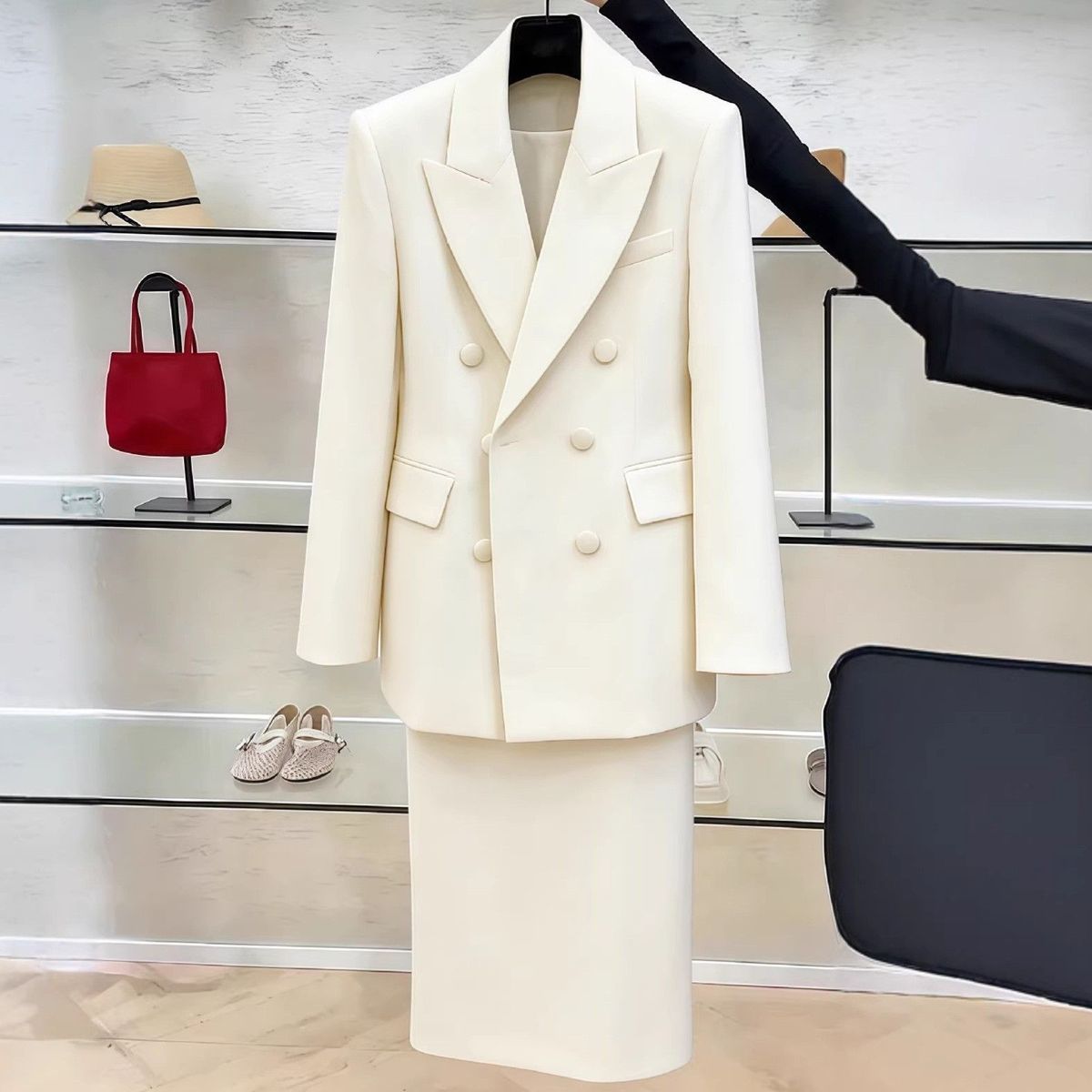 Women'S Formal Wear Suits - White Blazers Suits Set For Women