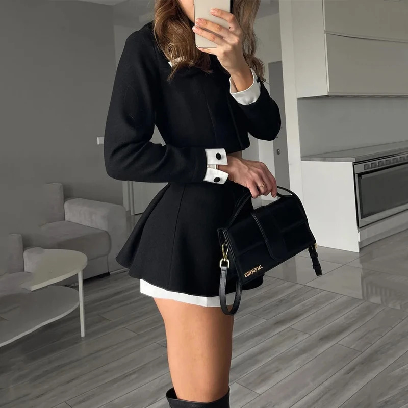 TARUXY Tweed Shorts Skirt Two  - Women Formal Wear For Summer 评论和价格