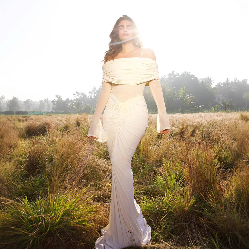 Beige Women Prom Dress Sexy Of - Women'S Formal Wear For Wedding Guest 评论和价格