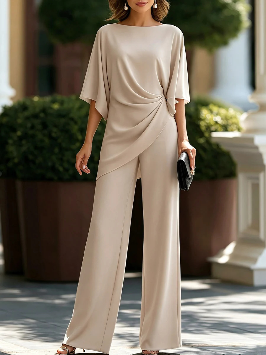 Women 2 Piece Outfit Boat Neck - Women'S Formal Wear Suits 评论和价格