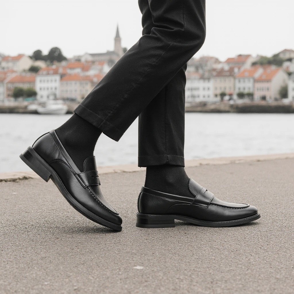 Men's Black Penny Loafers Clas - Women Formal Wear For Summer 评论和价格