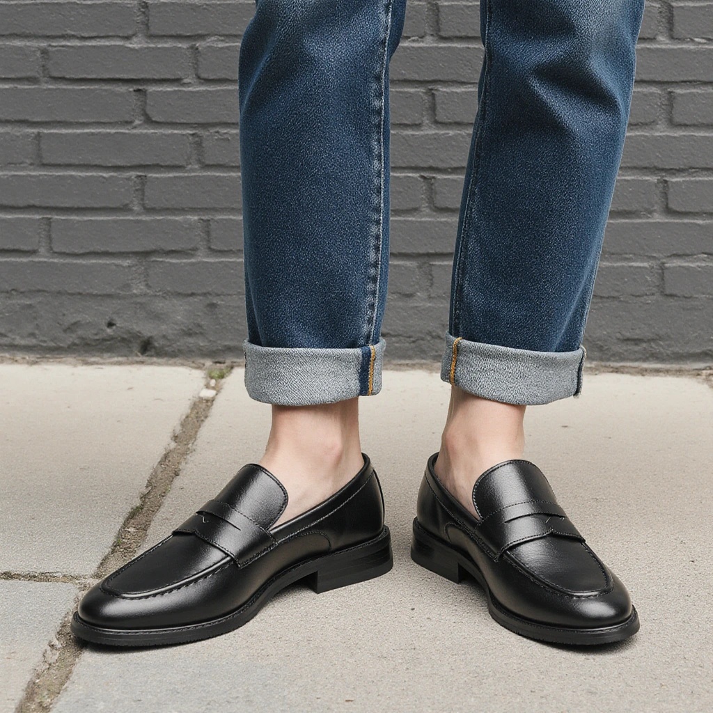 Men's Black Penny Loafers Clas - Women Formal Wear For Summer 评论和价格