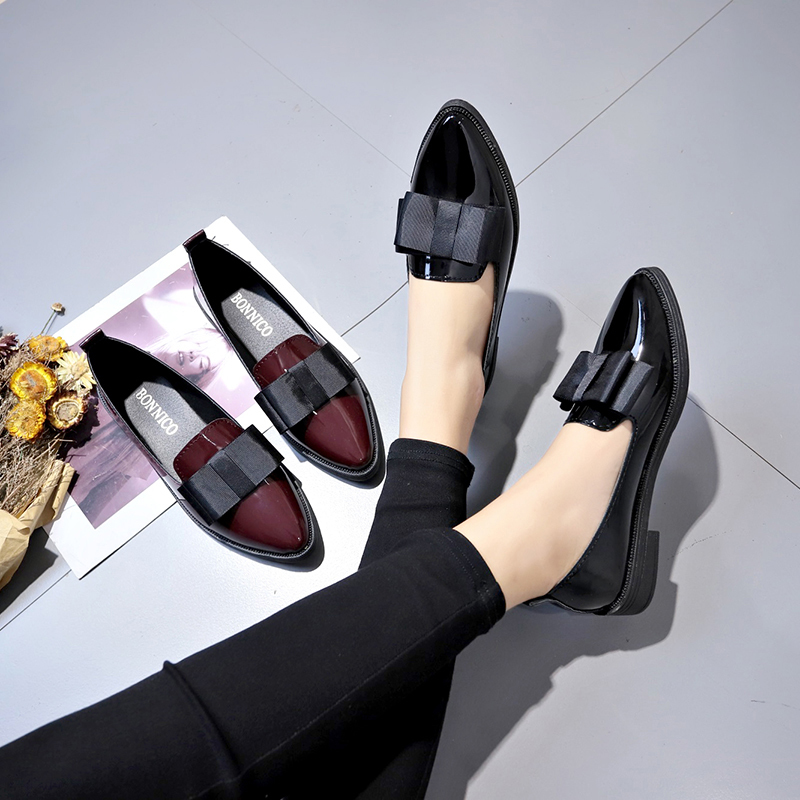 Black/ Wine Red Patent Leather - Women Formal Wear For Office 评论和价格