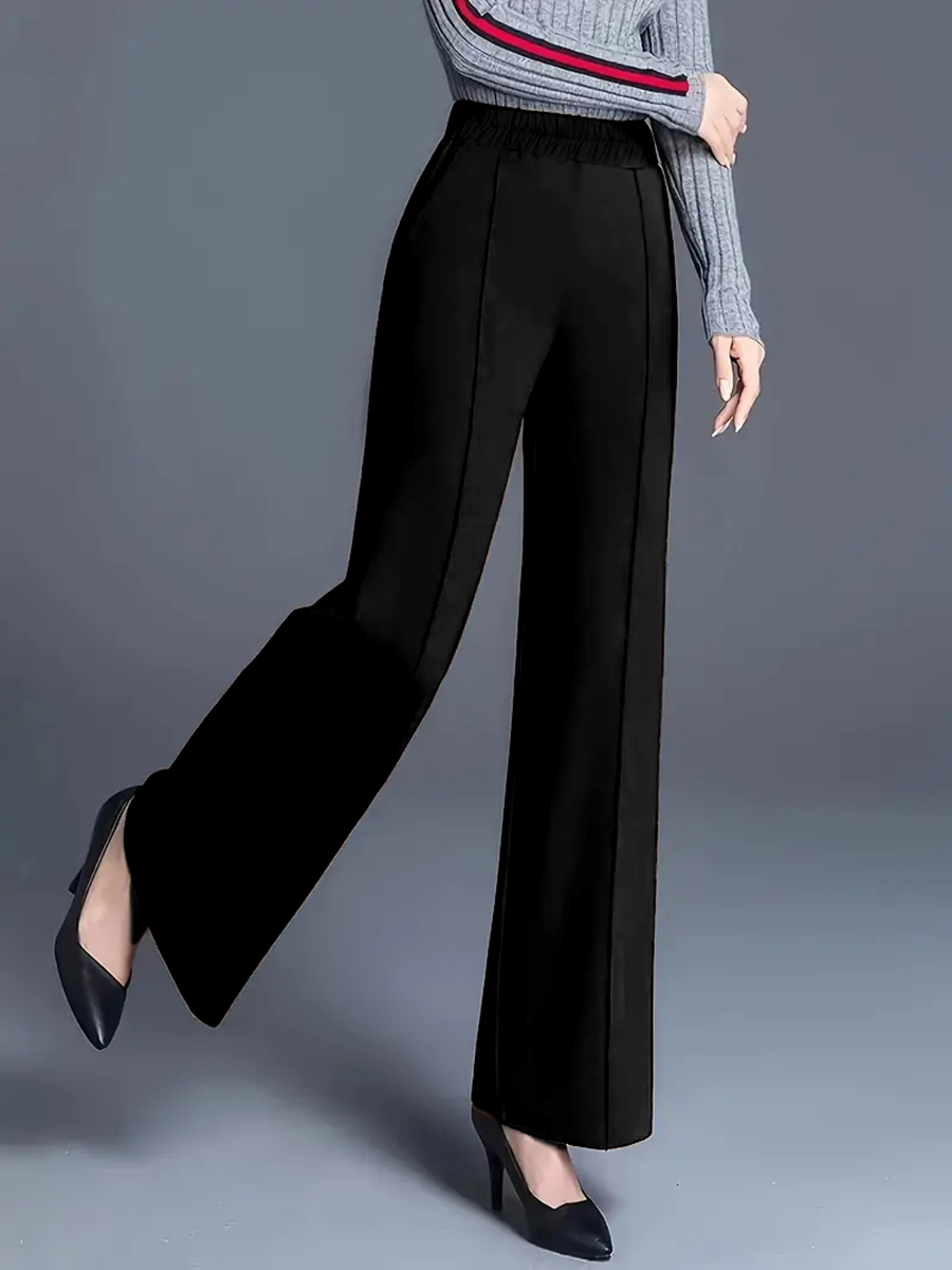 Women High Waist Wide Leg Pant - Women Formal Wear For Plus Size 评论和价格