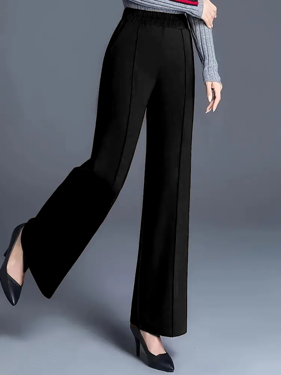 Women High Waist Wide Leg Pant - Women Formal Wear For Plus Size 评论和价格