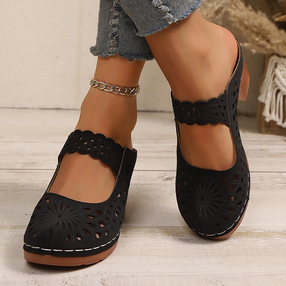 Women Hollow Cutout Mules Chun - Women Formal Wear For Office 评论和价格