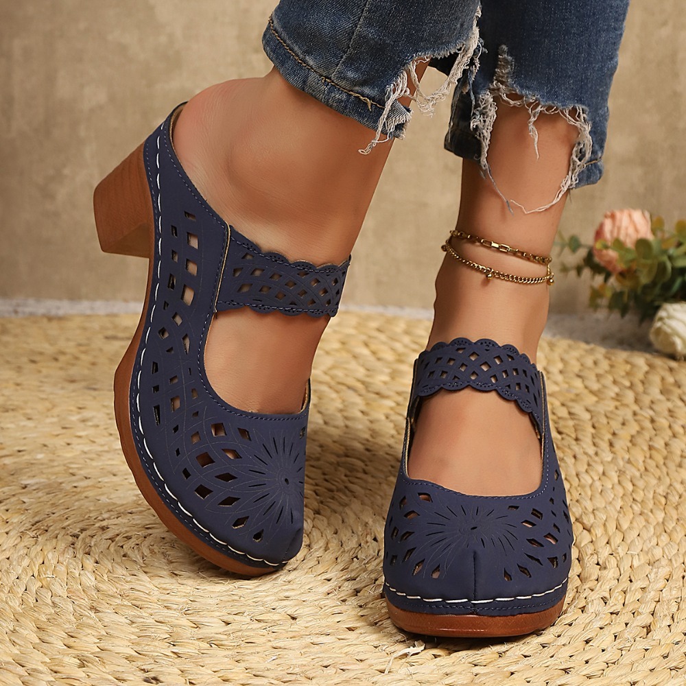 Women Hollow Cutout Mules Chun - Women Formal Wear For Office 评论和价格