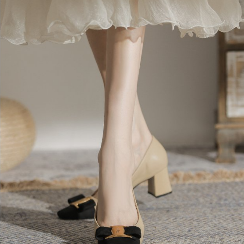 Women's Two Tone Block Heel Pu - Women Formal Wear For Office 评论和价格