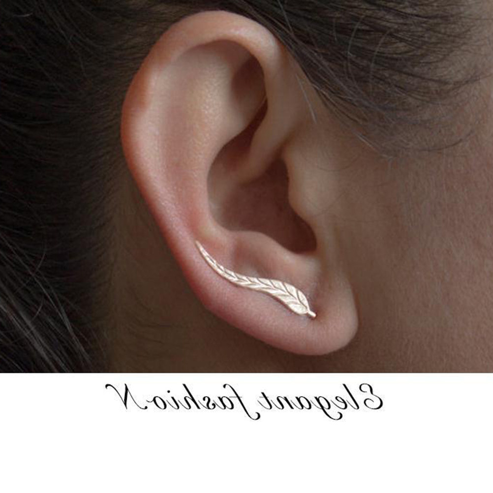 1Pair Leaf Ear Climbers Unique - Unique Women'S Formal Wear 评论和价格