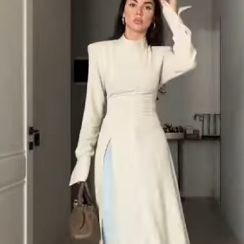 Women's Elegant High Neck Long - Women Formal Wear Outfits 评论和价格