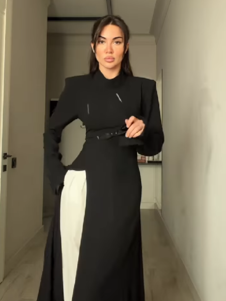 Women's Elegant High Neck Long - Women Formal Wear Outfits 评论和价格