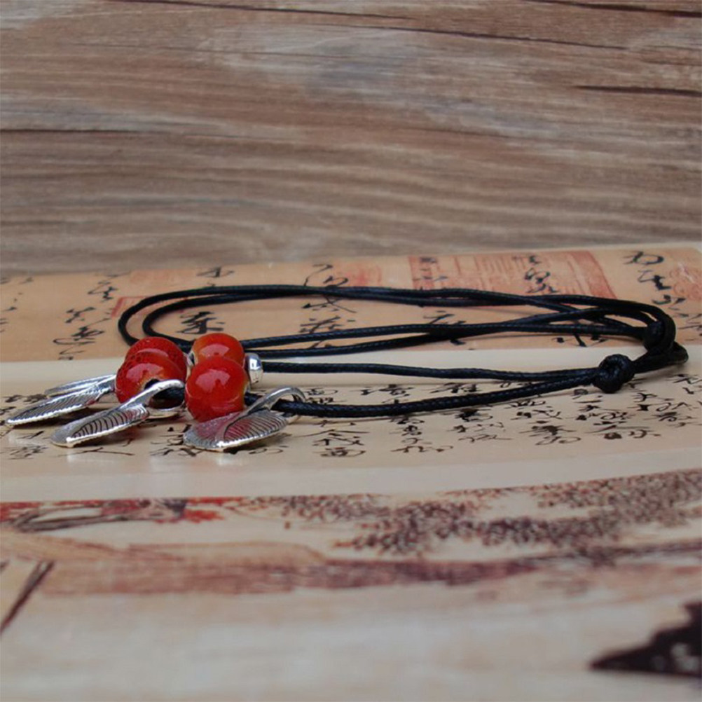 Ceramic Floral Leaves Necklace - Unique Women'S Formal Wear 评论和价格