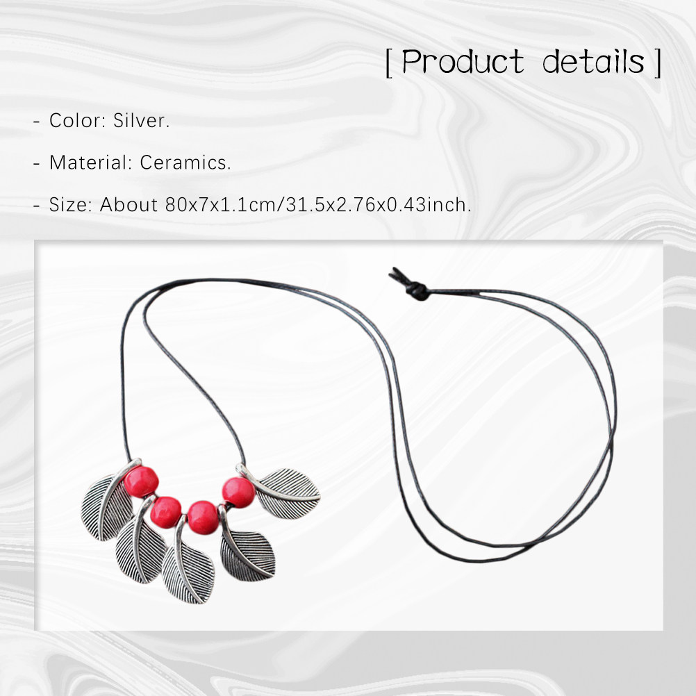Ceramic Floral Leaves Necklace - Unique Women'S Formal Wear 评论和价格