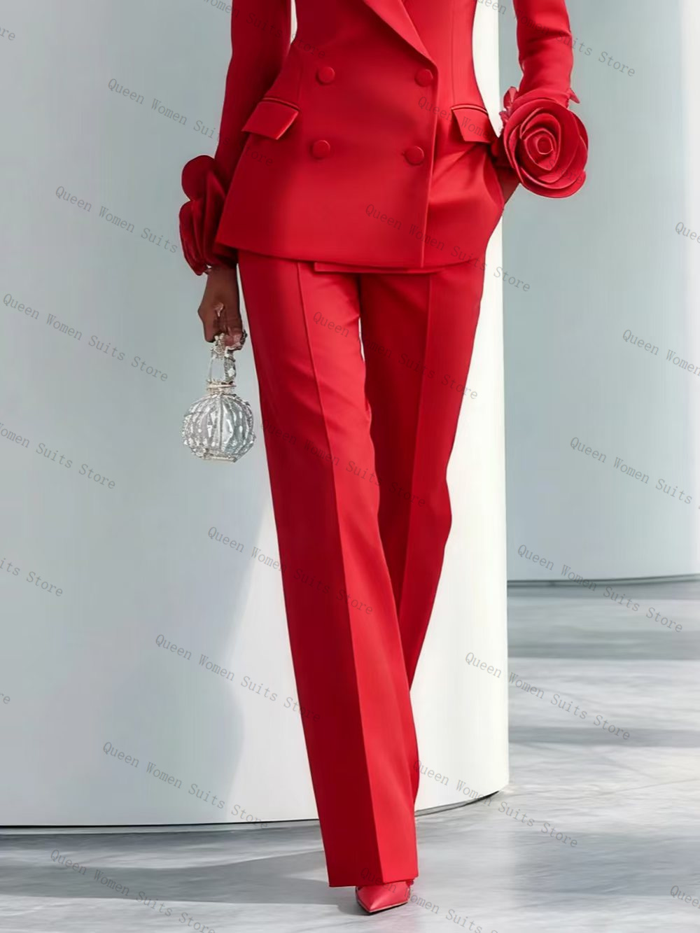 Luxury Red Women Suit Set 2 Pc - Women'S Formal Wear For Wedding Guest 评论和价格