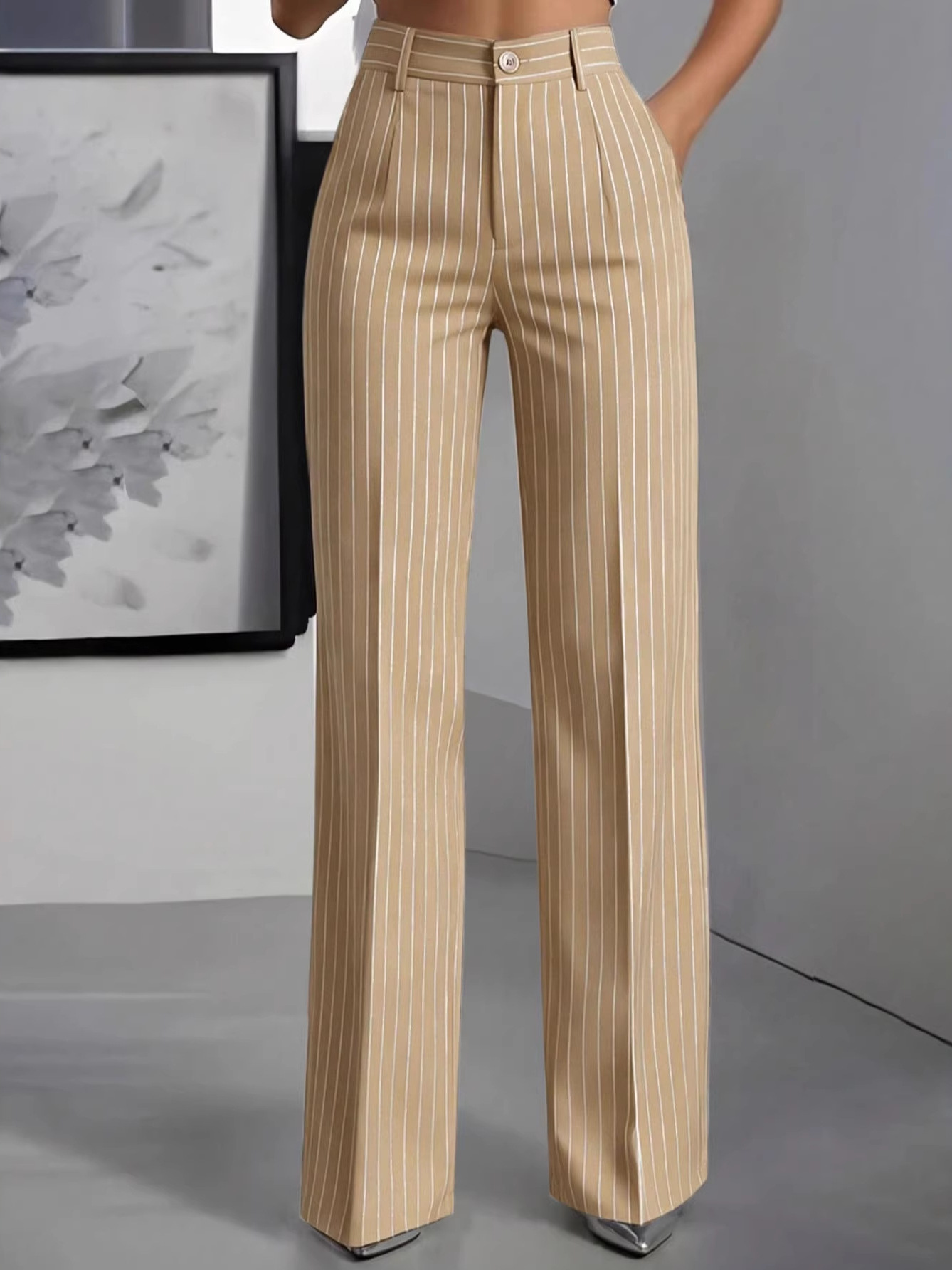 Elegant High Waist Straight Le - Women'S Formal Wear Suits 评论和价格
