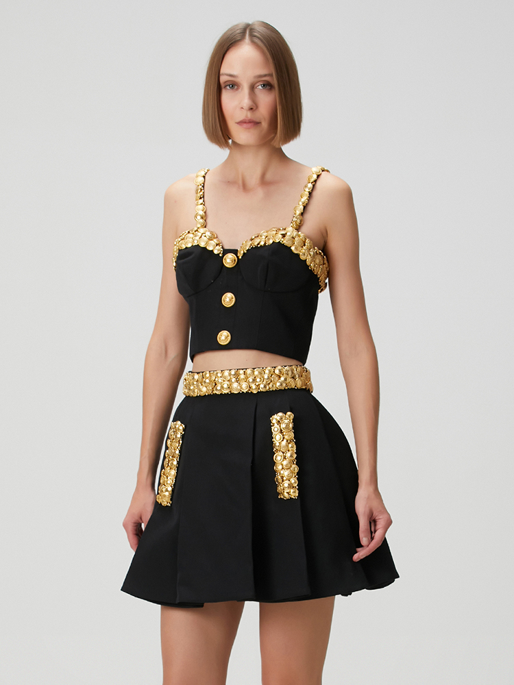 VC Black Two Piece Set Dress w - Women Formal Wear Outfits 评论和价格