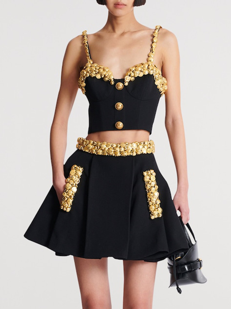 VC Black Two Piece Set Dress w - Women Formal Wear Outfits 评论和价格
