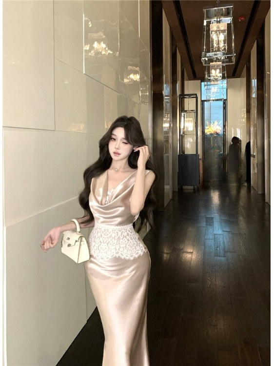 Elegant Lace Splice Sleeveless - Women Formal Wear For Summer 评论和价格