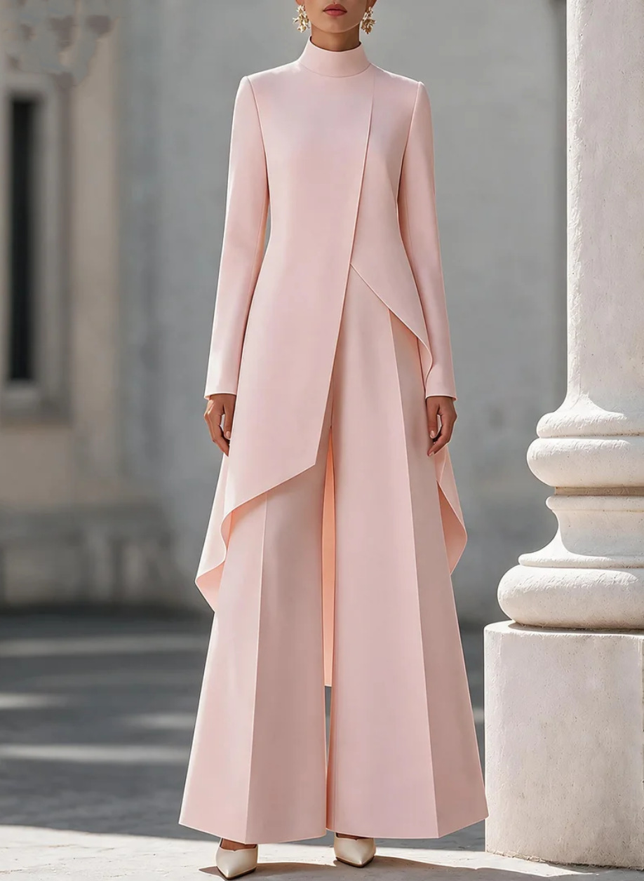 Women Two Piece Outfit Mock Ne - Women'S Formal Wear Suits 评论和价格
