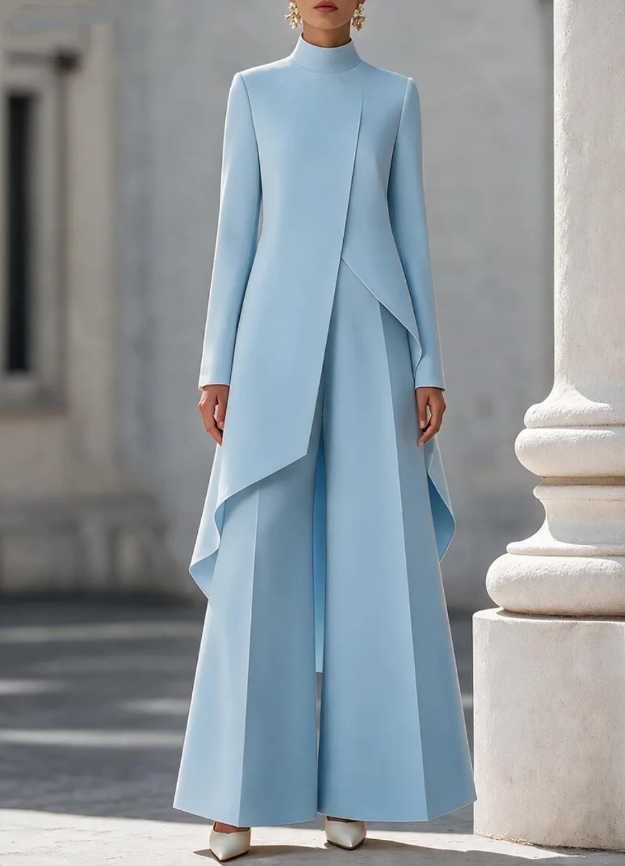 Women Two Piece Outfit Mock Ne - Women'S Formal Wear Suits 评论和价格