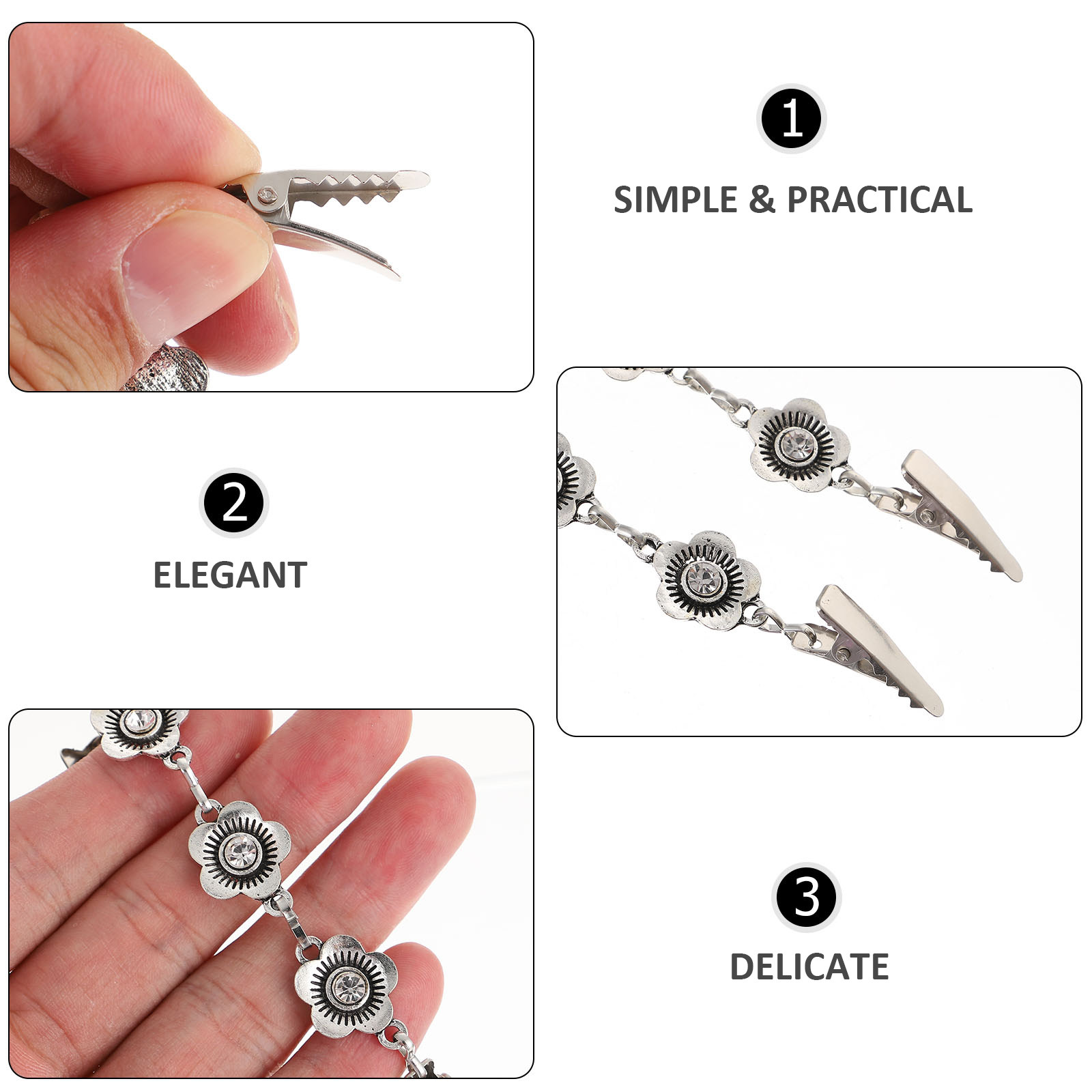 2Pcs Premium Zinc Alloy Flower - Women Formal Wear Outfits 评论和价格