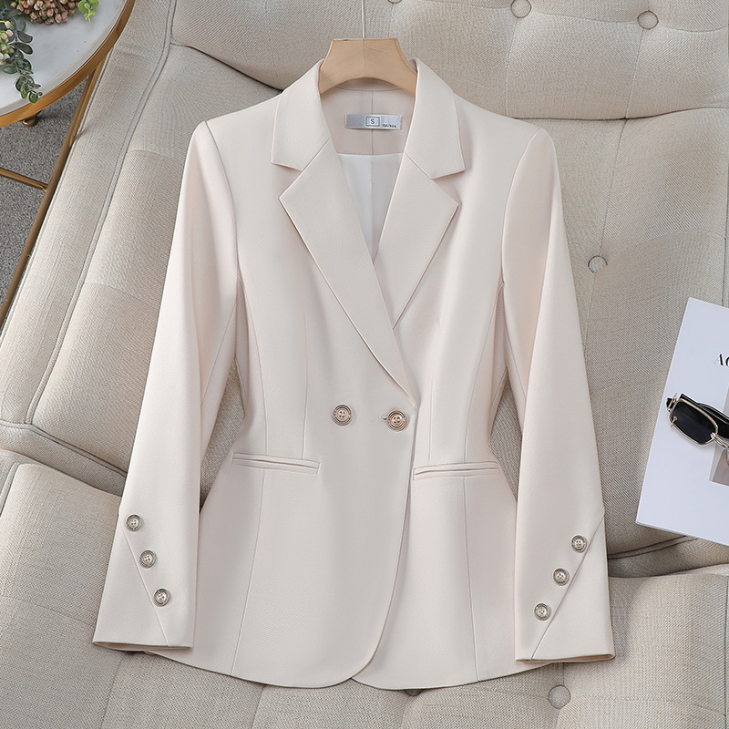 Women Double Breasted Solid Bl - Formal Winter Wear Women Jacket 评论和价格