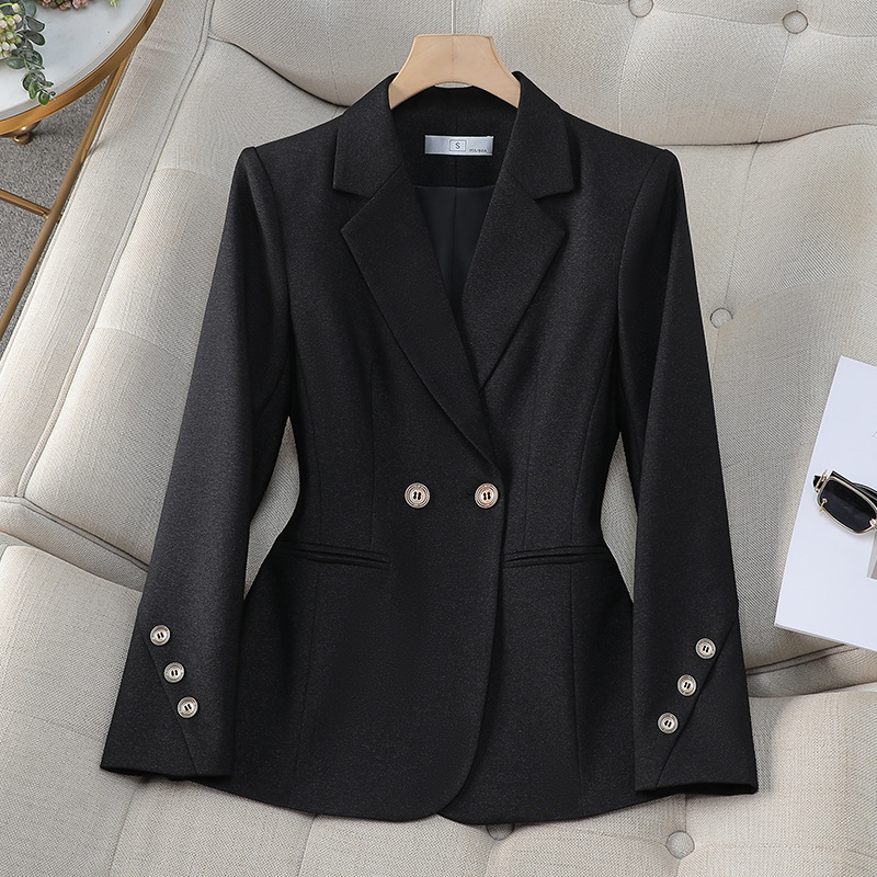 Women Double Breasted Solid Bl - Formal Winter Wear Women Jacket 评论和价格
