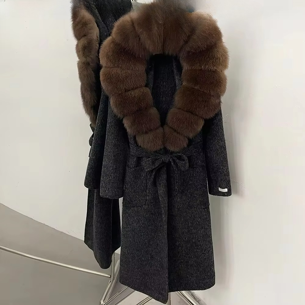 Women's Wool Coat Long Belted  - Formal Winter Wear Women Jacket 评论和价格