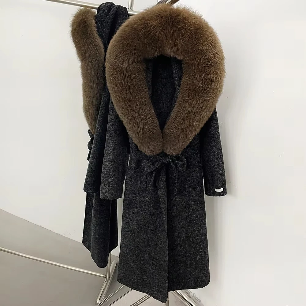 Women's Wool Coat Long Belted  - Formal Winter Wear Women Jacket 评论和价格