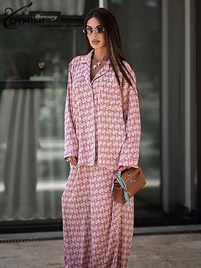 Oymimi Fashion Pink Print Wome - Women'S Formal Wear Suits 评论和价格