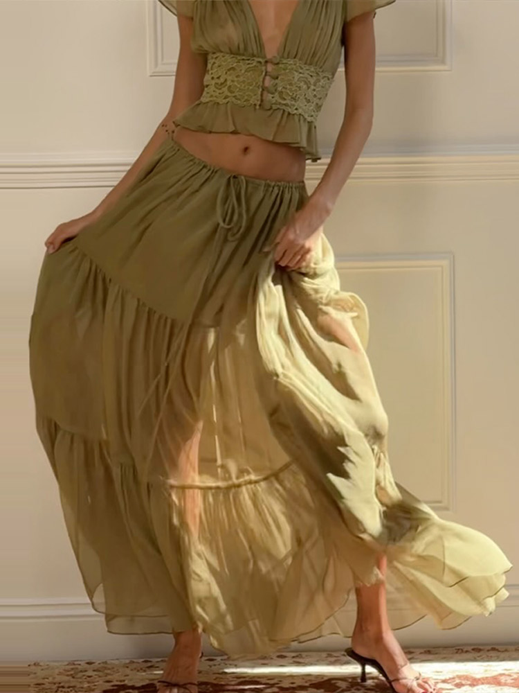 Elegant Lace Patchwork Women's - Women Formal Wear For Summer 评论和价格
